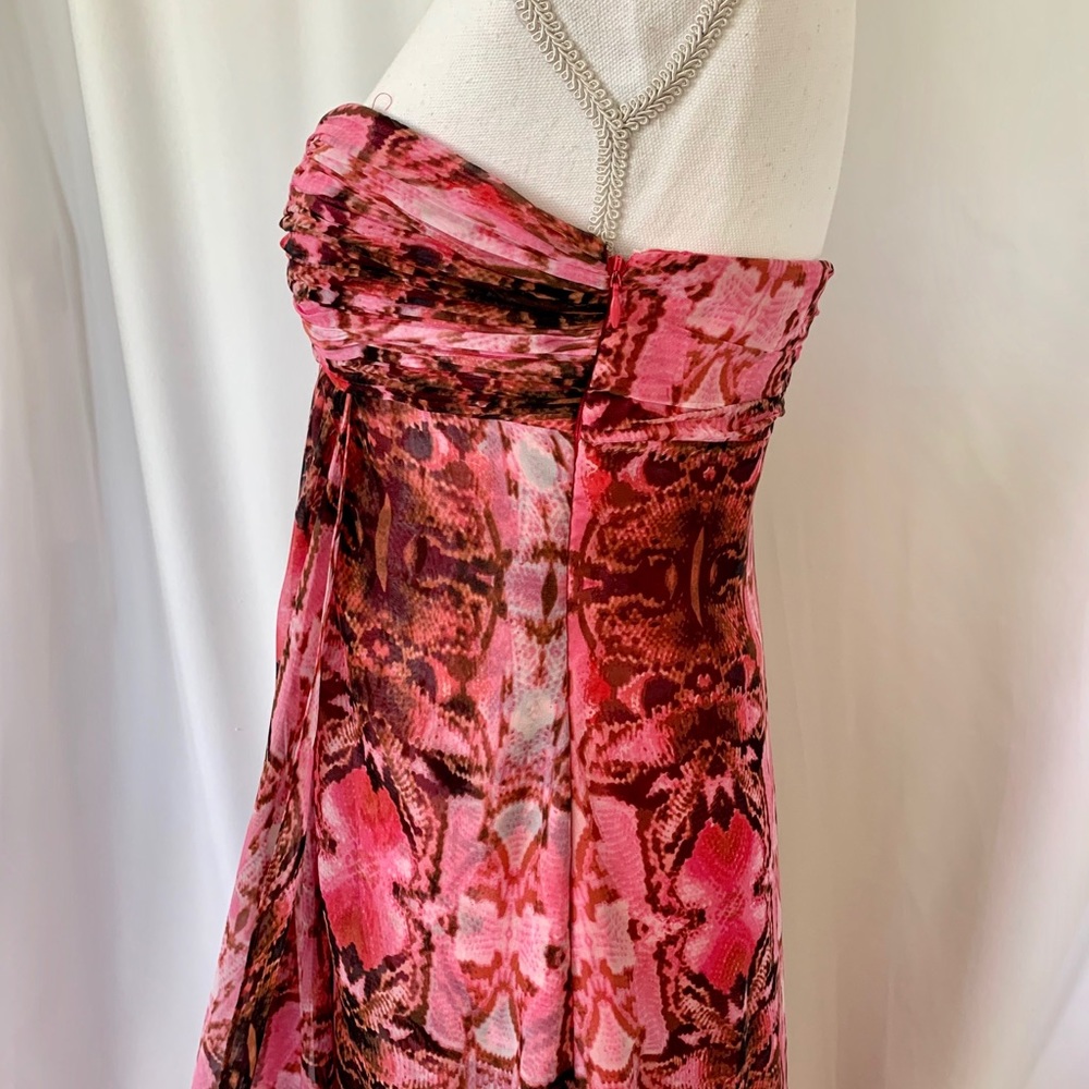 Laundry by Shelli Segal Pink & Black Chiffon Gown - Picture 4 of 6